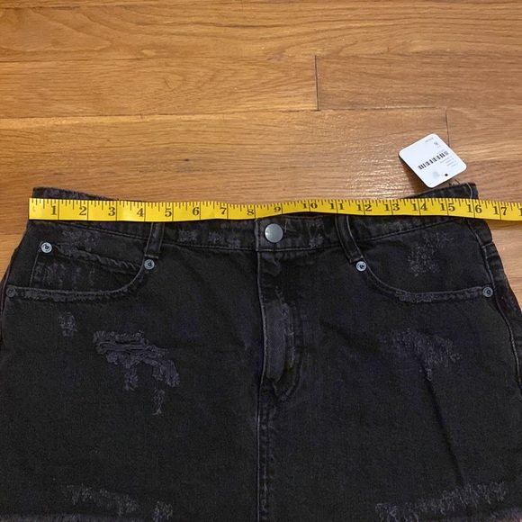 Free People Distressed Black Denim Mini Skirt - Picture 5 of 6